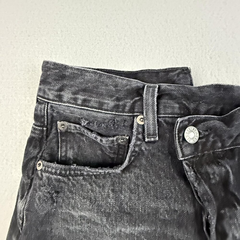 AGOLDE Shorts Women's 26‎ Black Criss Cross Button Fly Hitchhike Denim Organic - Picture 6 of 16